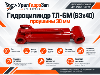 Гидроцилиндр ТЛ-6М (63х40) проушины 30 мм